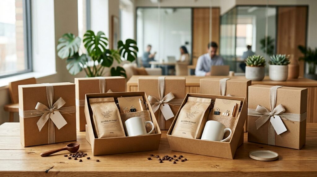 Kit corporativo com café personalizado para clientes e colaboradores