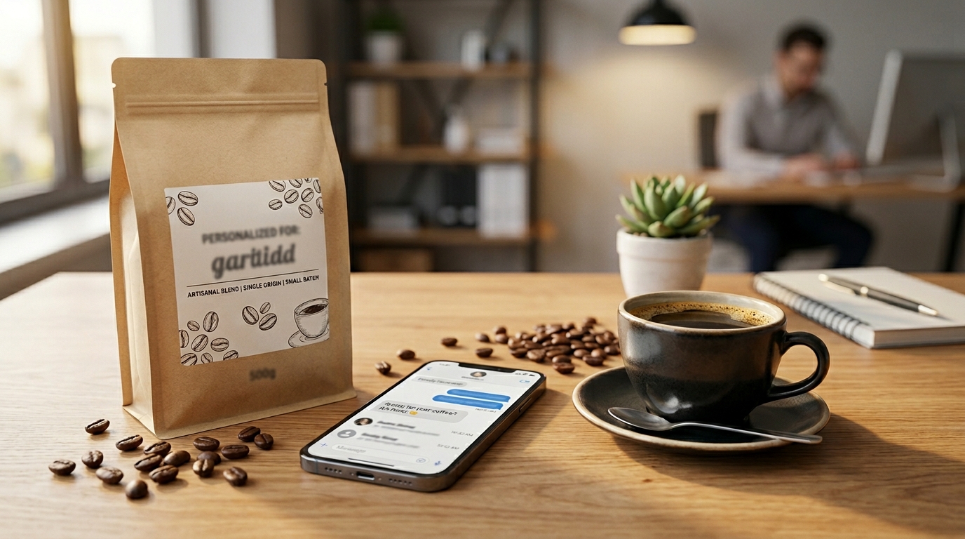 Solicitação de orçamento para café personalizado para brindes corporativos
