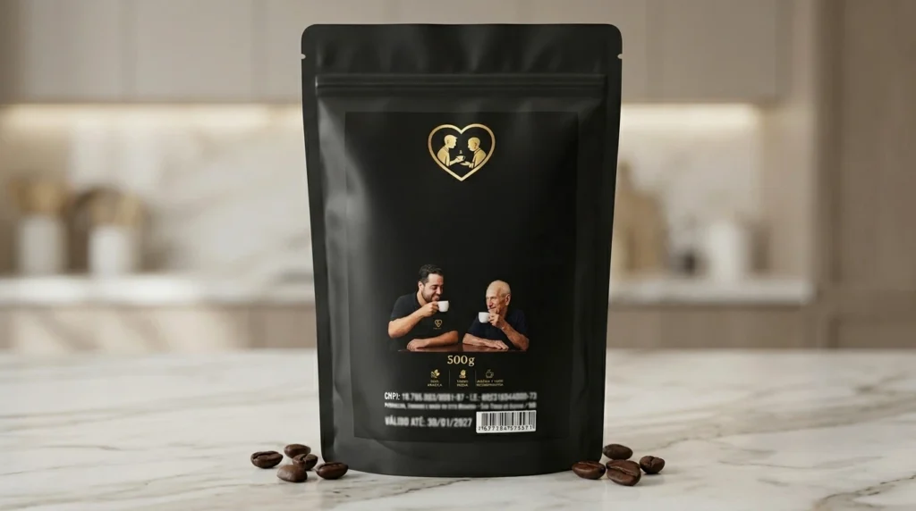 Embalagem de café personalizado 500g com logo para private label do marcelo dos vovós.