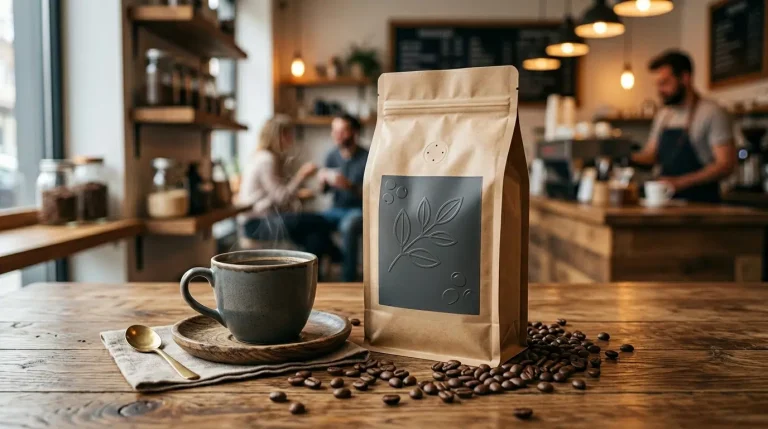 Café personalizado em embalagem de 500g usado como imagem de capa de artigo sobre café com marca própria.